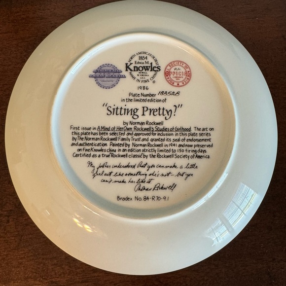 NORMAN “SITTING PRETTY?” PLATE 1986 KNOWLES CHINA - Picture 2 of 10